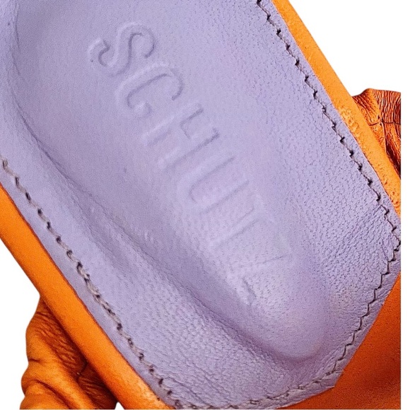 SCHUTZ Lirah Orange Ruched Strap Block Heel Sandals 6.5M - Picture 5 of 10